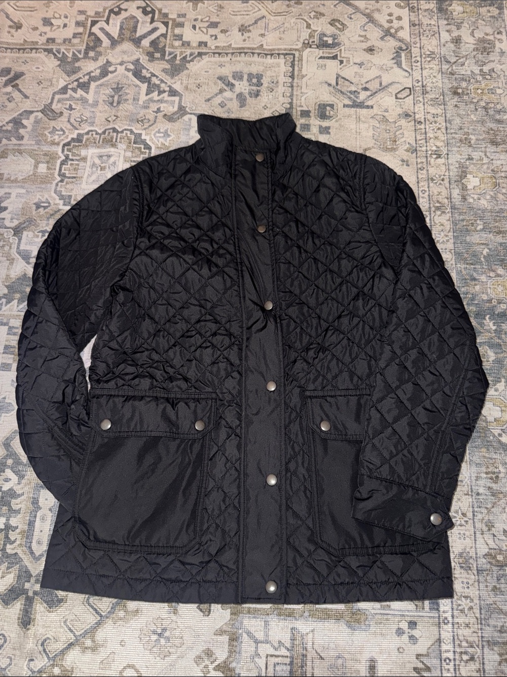 Lands’ End Black PrimaLoft Quilted Jacket Women’s Small